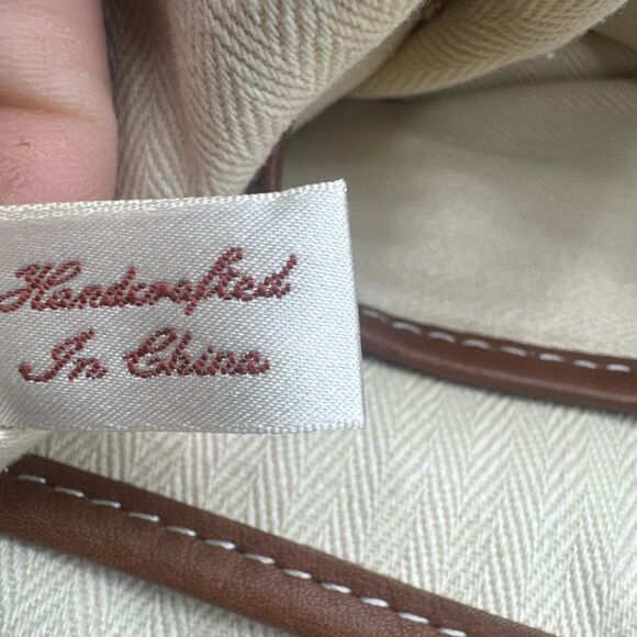 Tommy Bahama Challenge Large Brown Biege Canvas/leather Duffle Weekender Bag - Picture 15 of 16